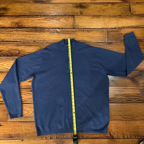 PETER MILLAR CROWN SPORT BLUE HALF ZIP COTTON BLEND MENS SWEATER SIZE XL - Picture 3 of 8